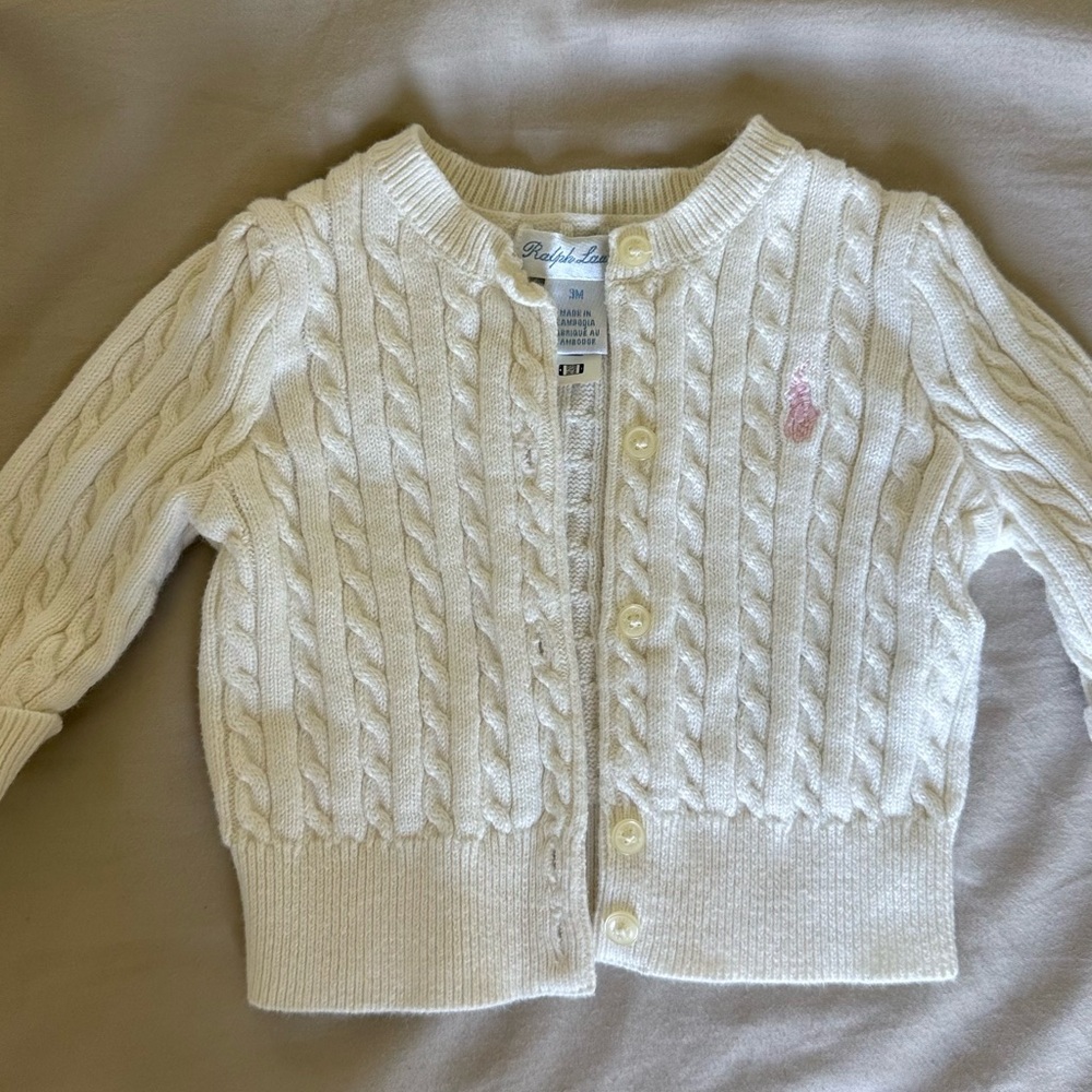 Ralph Lauren Cream Cable Knit Sweater
